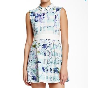 BCBGeneration Print Woven Fit & Flare Dress